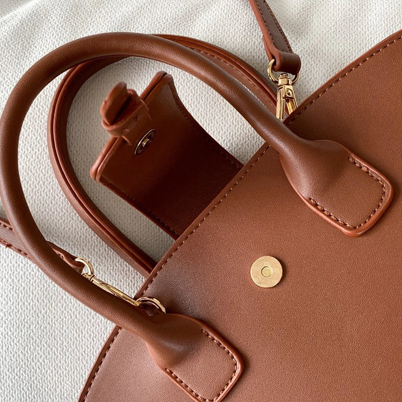 Vintage Shell Bags For Women Luxury Designer Handbags And Purses 2023 New In PU Top Handle Korean Small Shoulder Messenger Bag eprolo
