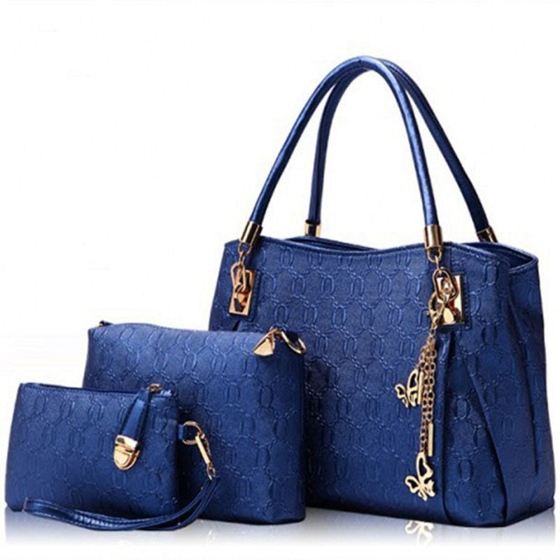 3-Piece PU Handbag Set - Tote, Messenger & Purse eprolo