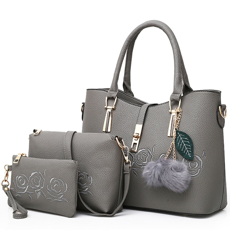 3pcs Leather Bags Handbags Women Famous Brand Shoulder Bag Female Casual Tote Women Messenger Bag Set Bolsas eprolo