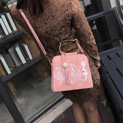 Cartoon Four Cats Crossbody Bag eprolo