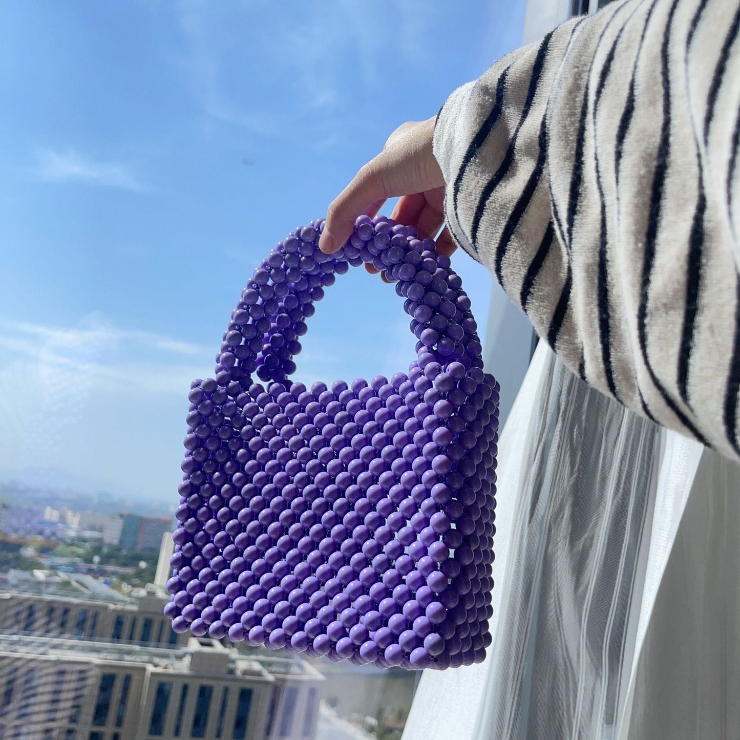 Beaded Bags Fashion Solid Color Beaded Handbags eprolo