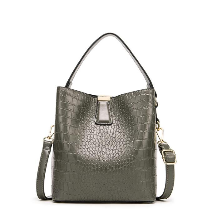 Crocodile Pattern Bucket Bags Leather Handbags Women Crossbody Bags Totes Ladies Shoulder Messenger Bag Female Purses eprolo