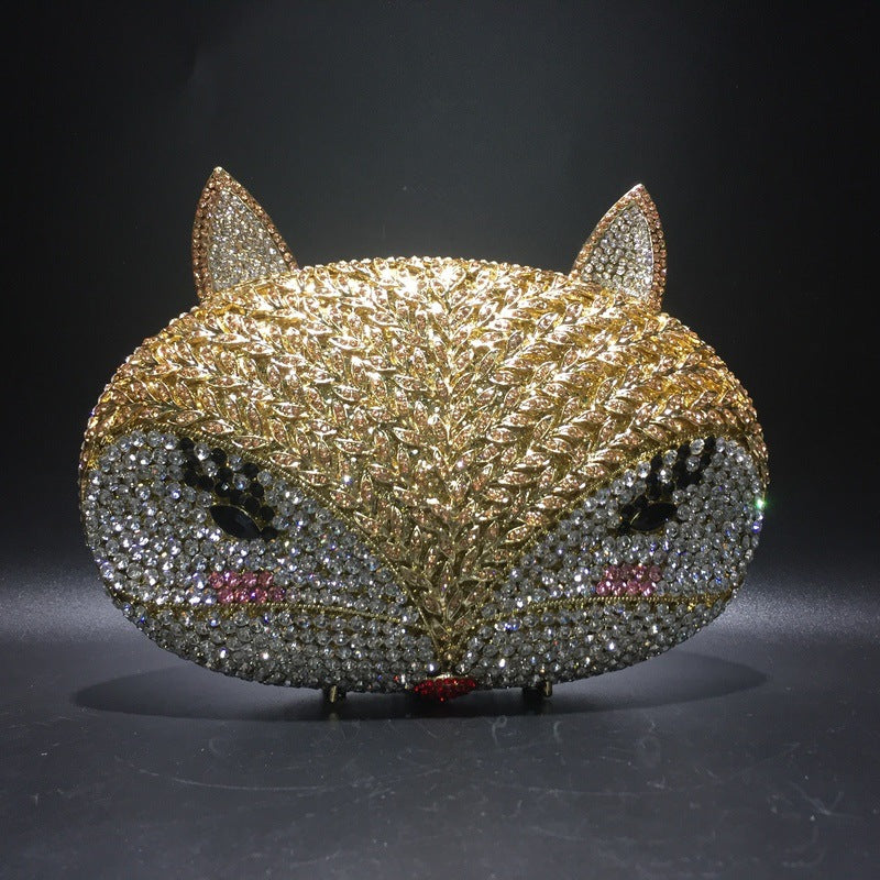 Fox Rhinestone Hollow Metal Crystal Dinner Bag Cjdropshipping