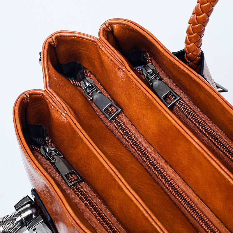 Vintage Oil Wax leather luxury handbags Women Bags Cjdropshipping