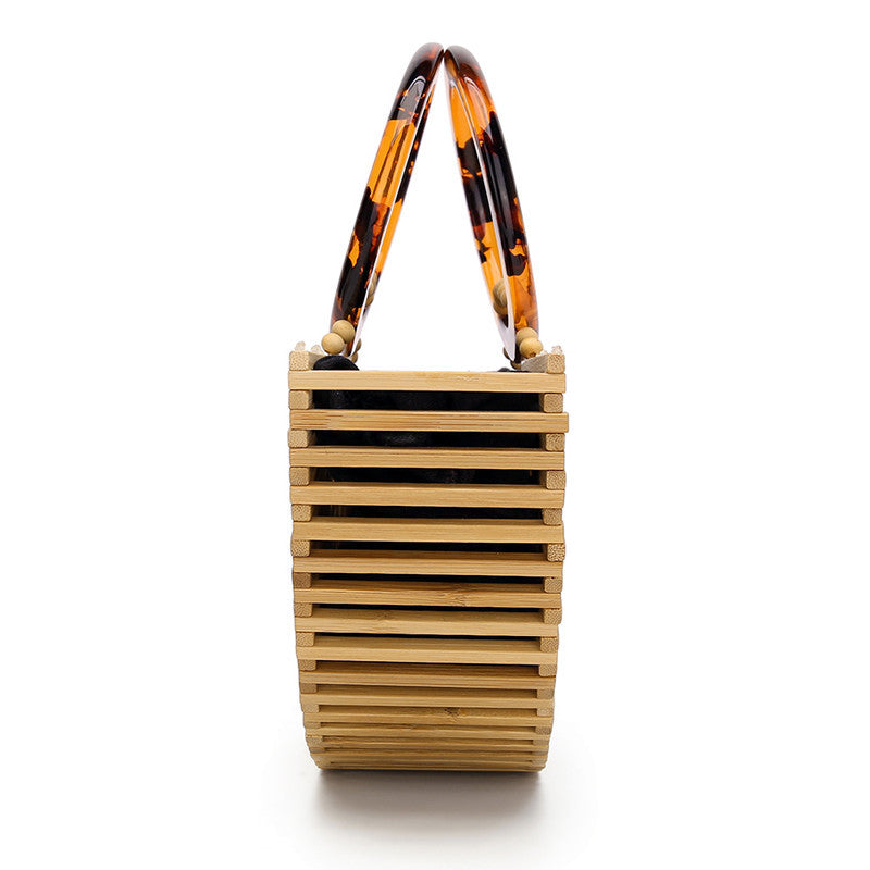 Bamboo Acrylic Hollow Woven Beach Bag eprolo