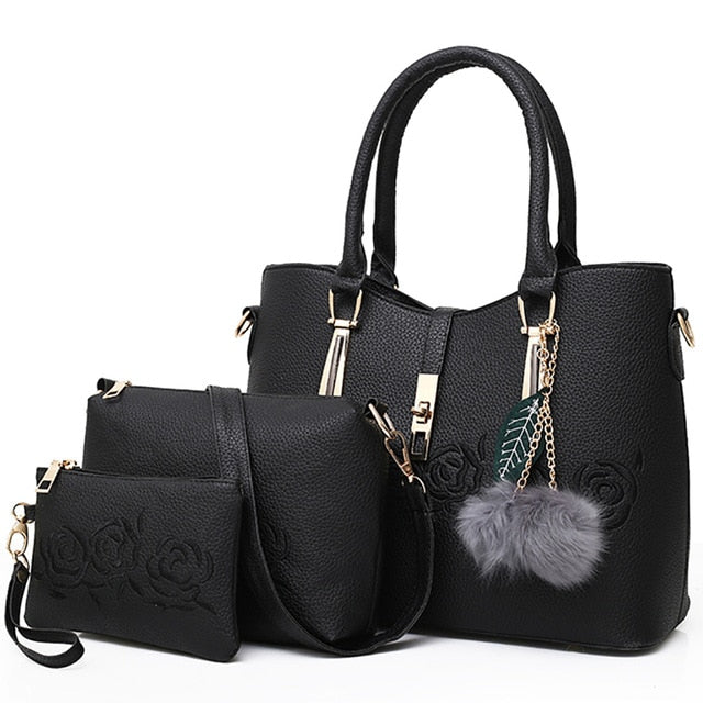 3pcs Leather Bags Handbags Women Famous Brand Shoulder Bag Female Casual Tote Women Messenger Bag Set Bolsas eprolo