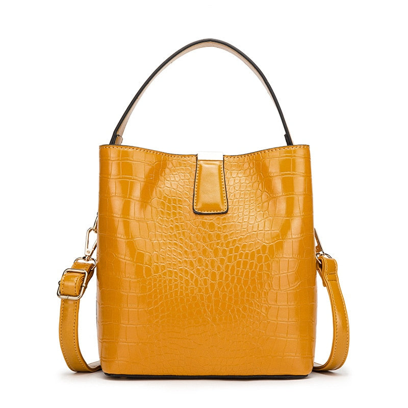 Crocodile Pattern Bucket Bags Leather Handbags Women Crossbody Bags Totes Ladies Shoulder Messenger Bag Female Purses eprolo