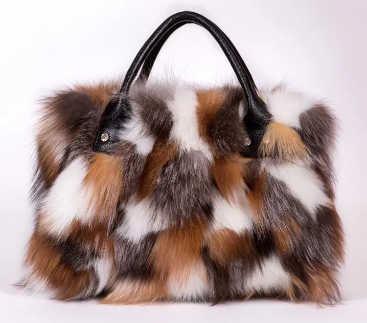 Real Fox Fur Crossbody Shoulder Bag eprolo