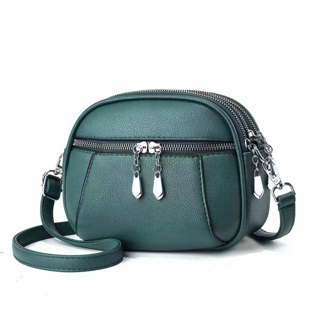 Solid Color Small Round Bag Fashion Multi-pocket Large Capacity Shoulder Crossbody Bags For Women Handbags Cjdropshipping