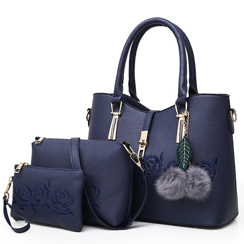 3pcs Leather Bags Handbags Women Famous Brand Shoulder Bag Female Casual Tote Women Messenger Bag Set Bolsas eprolo