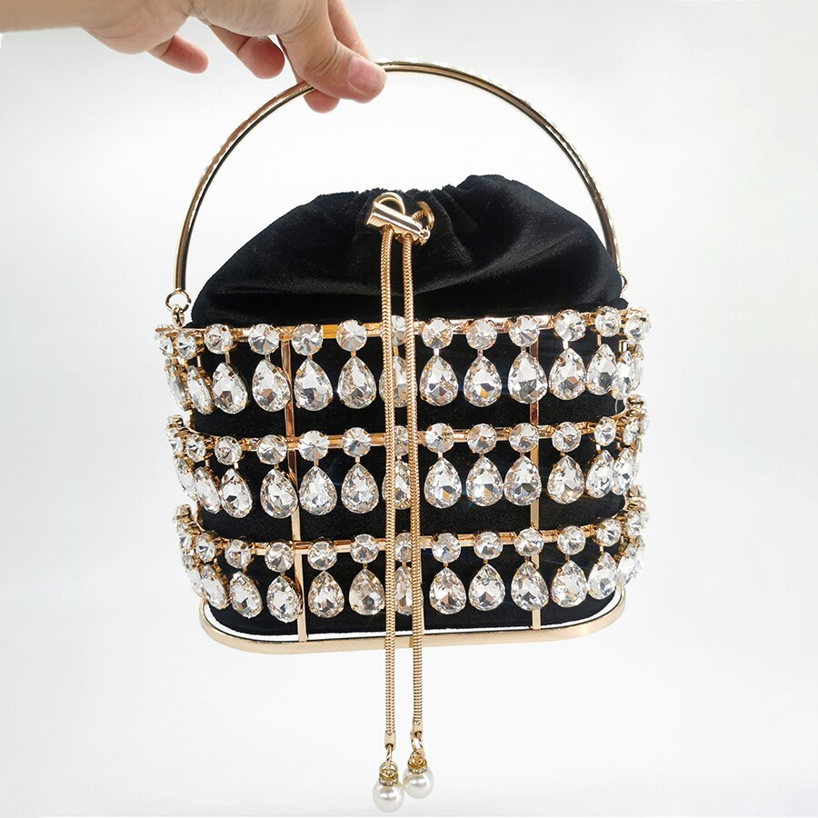Crystal Rhinestone Velvet Evening Clutch eprolo