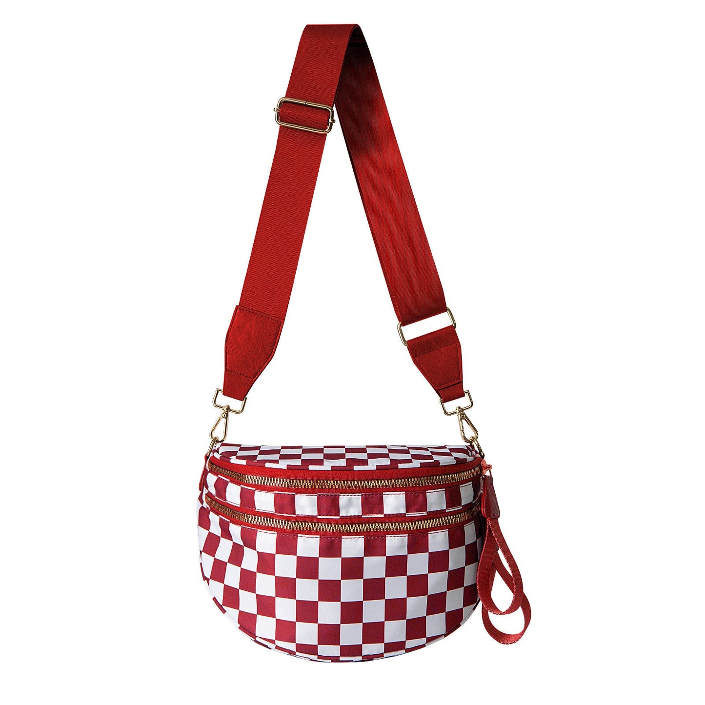 lulu's same style nylon single-shoulder bag for women, large-capacity checkered waist bag and crossbody bag Hypersku