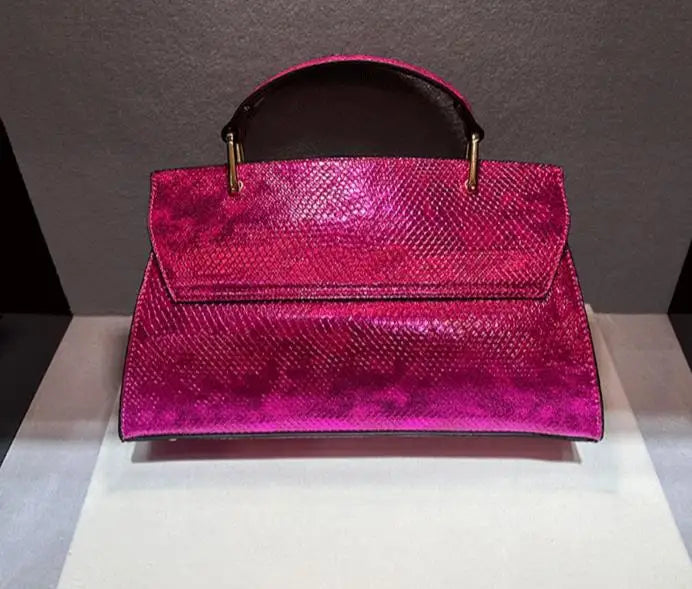 Snake Print Leather Crossbody Tote eprolo