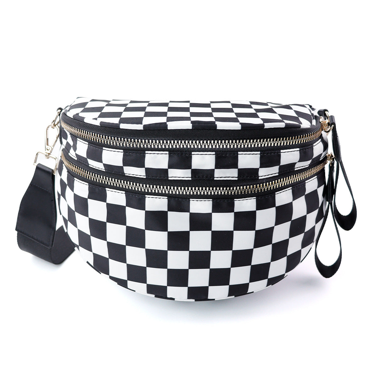 lulu's same style nylon single-shoulder bag for women, large-capacity checkered waist bag and crossbody bag Hypersku