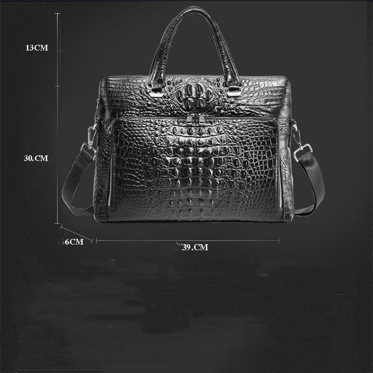 Crocodile Leather Laptop Briefcase for Men eprolo