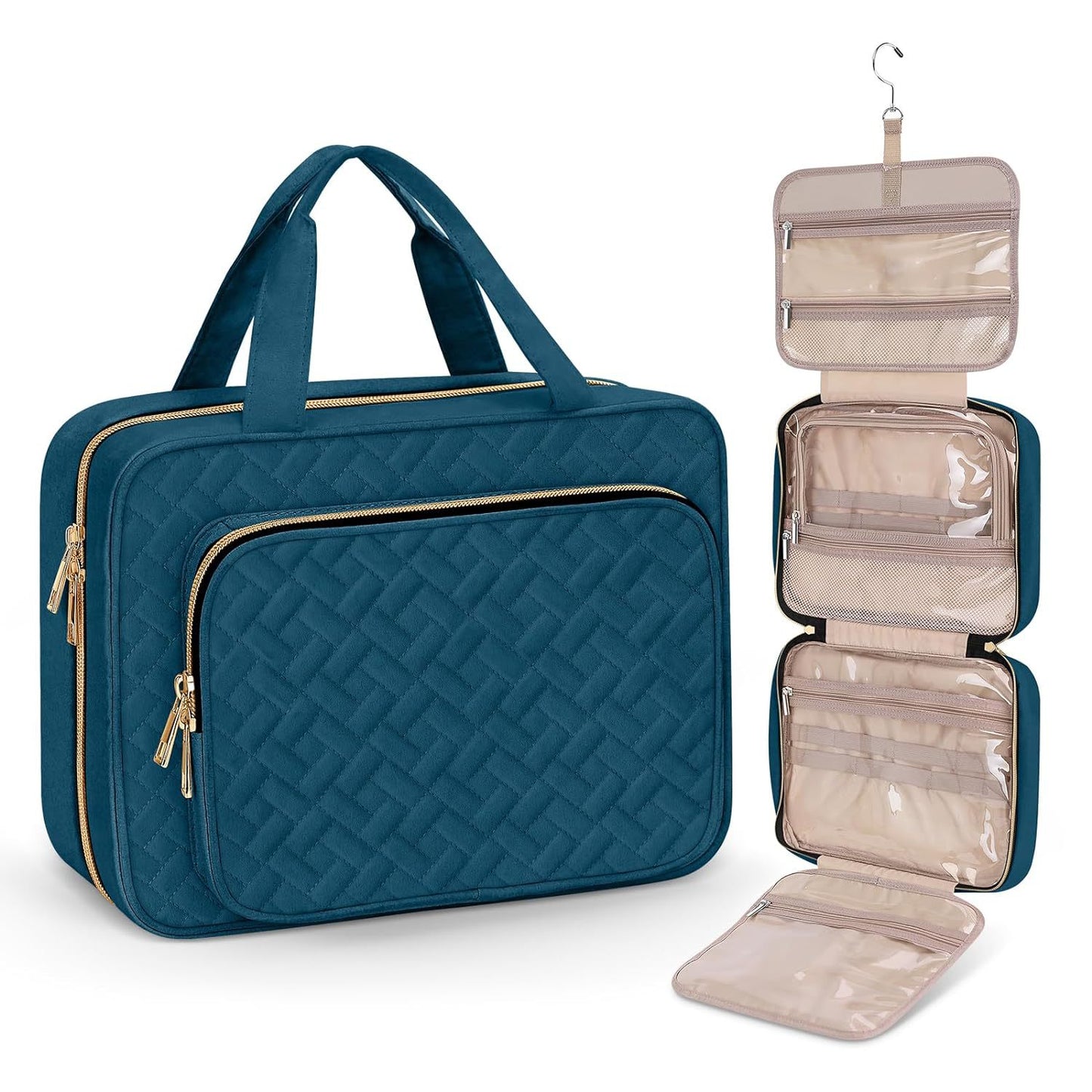 Travel business storage bag, a large-capacity hand-held toiletry bag for business trips, can be hung for dry and wet separation for toiletry and storage Hypersku