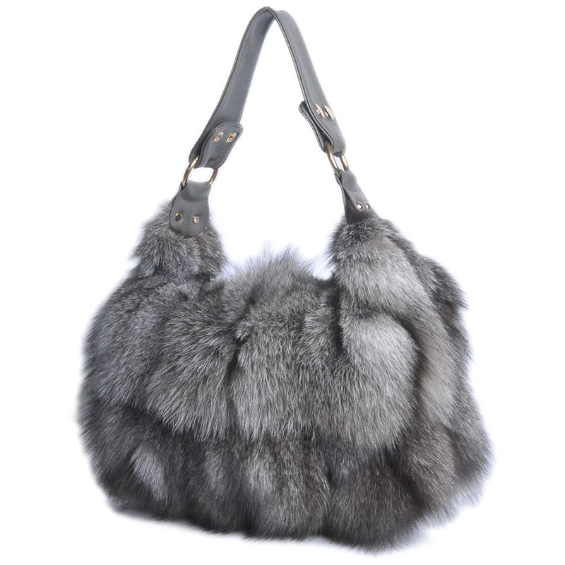 Real Fox Fur Winter Tote eprolo