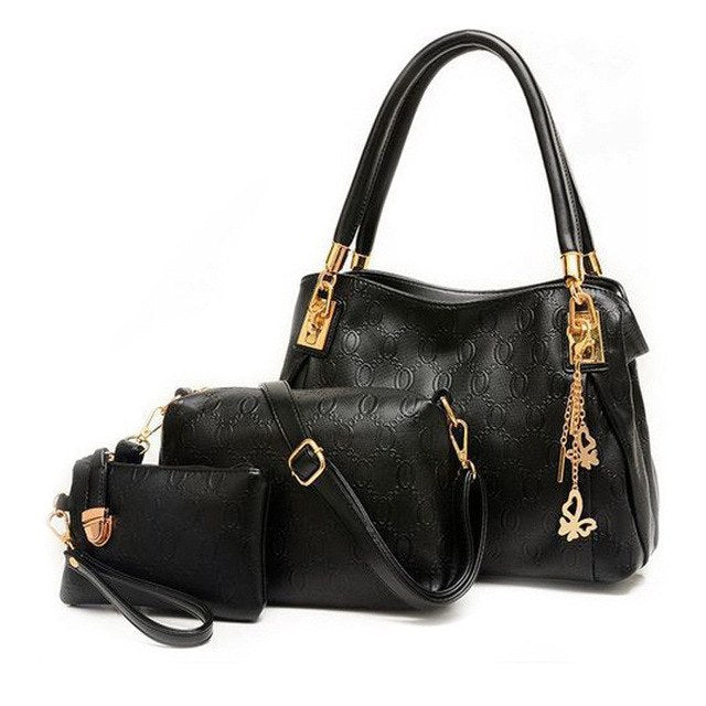 3-Piece PU Handbag Set - Tote, Messenger & Purse eprolo