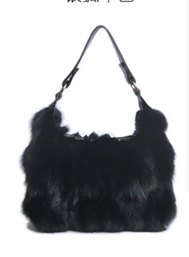 Real Fox Fur Winter Tote eprolo