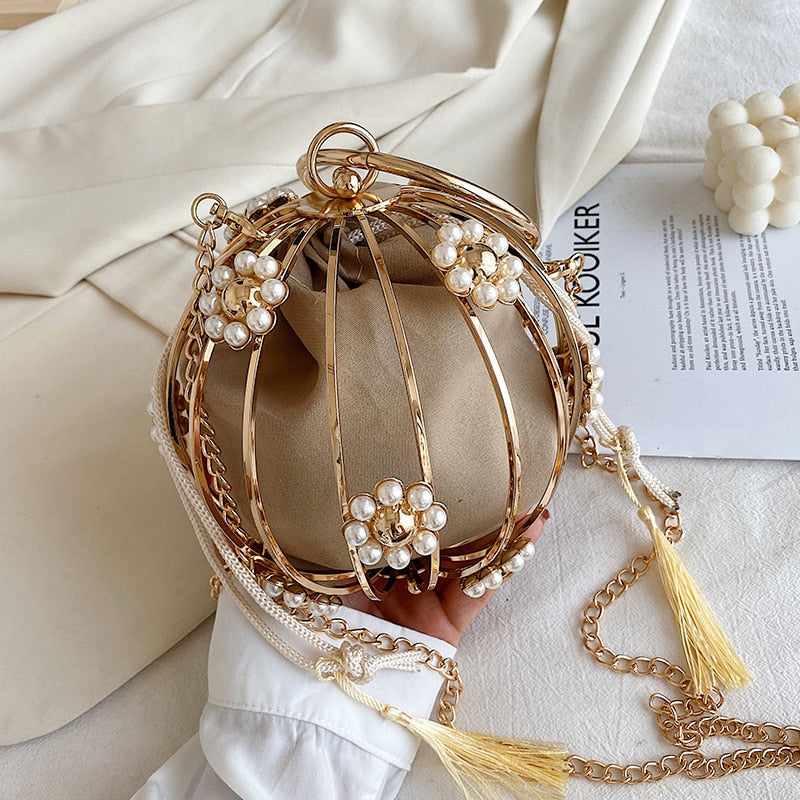 Diamond Pearl Flower Evening Bag eprolo
