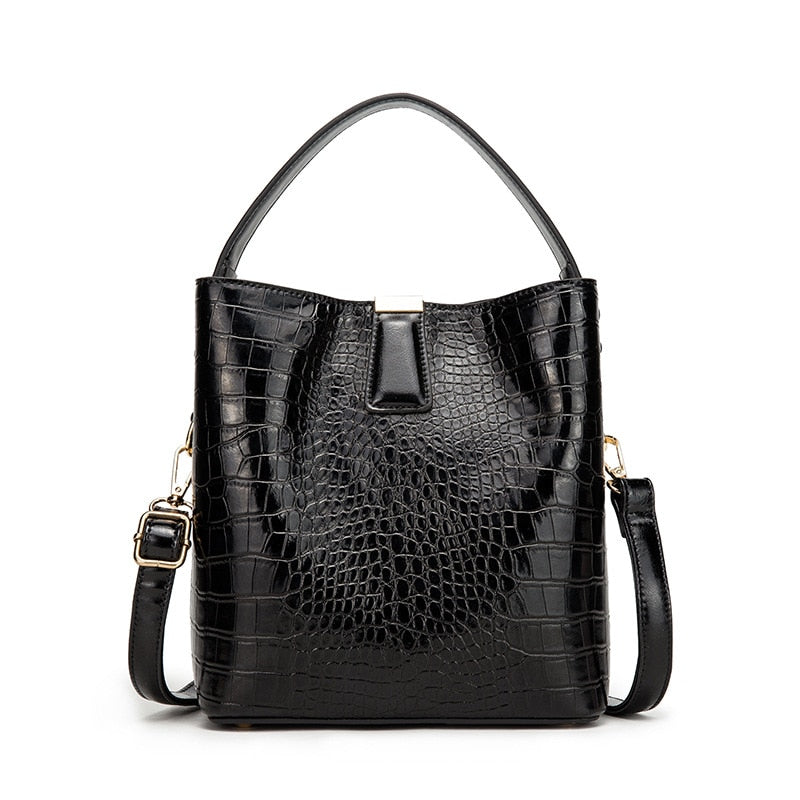 Crocodile Pattern Bucket Bags Leather Handbags Women Crossbody Bags Totes Ladies Shoulder Messenger Bag Female Purses eprolo