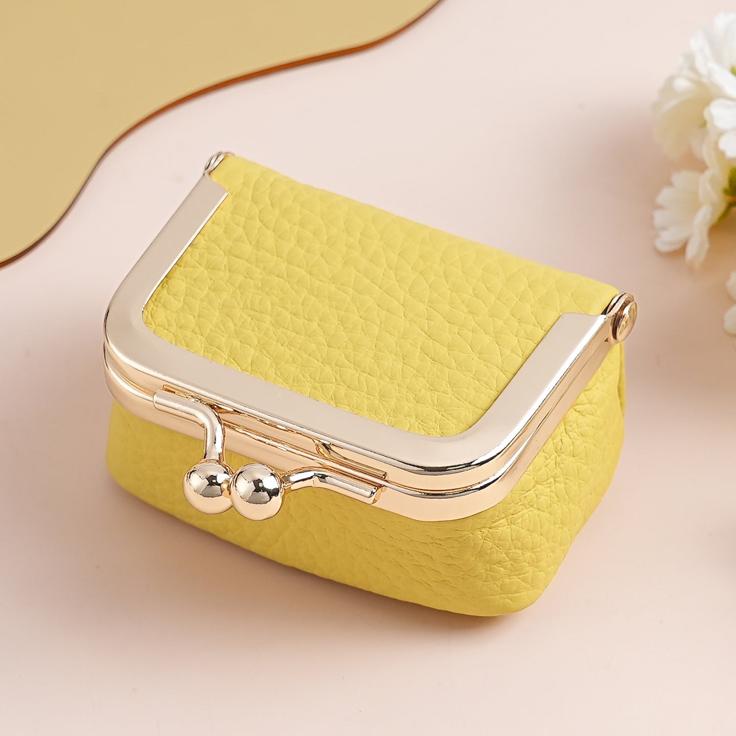 Leather mini jewelry box, ladies' earrings, rings, yellow jewelry, storage bag, headphones, co, coin purse Hypersku