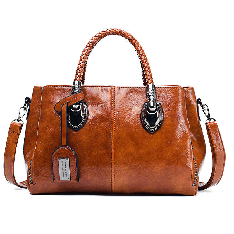 Vintage Oil Wax leather luxury handbags Women Bags Cjdropshipping