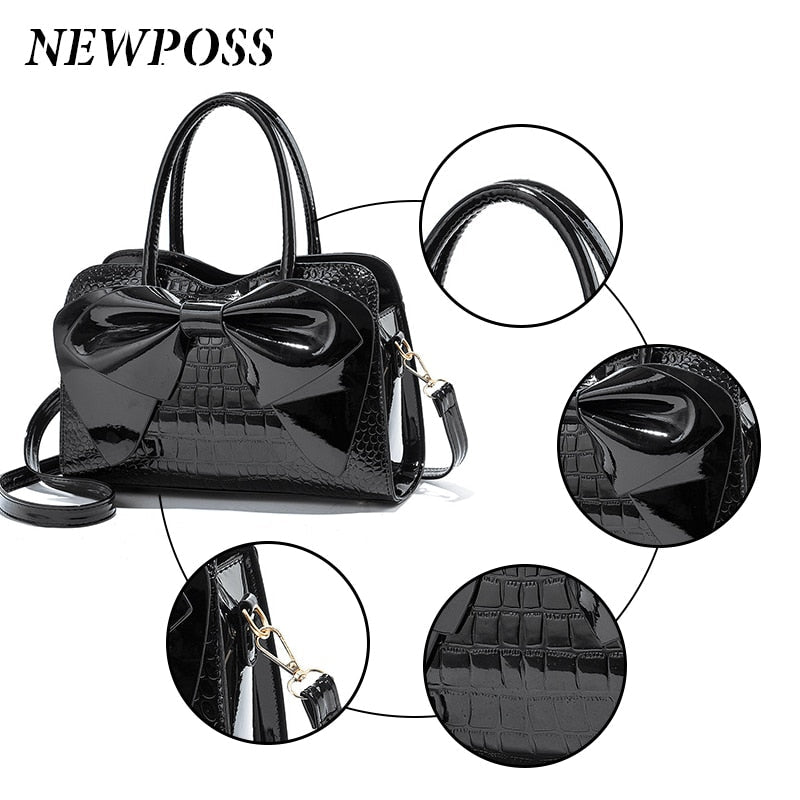 Embroidered Tassel PU Leather Tote Bag eprolo