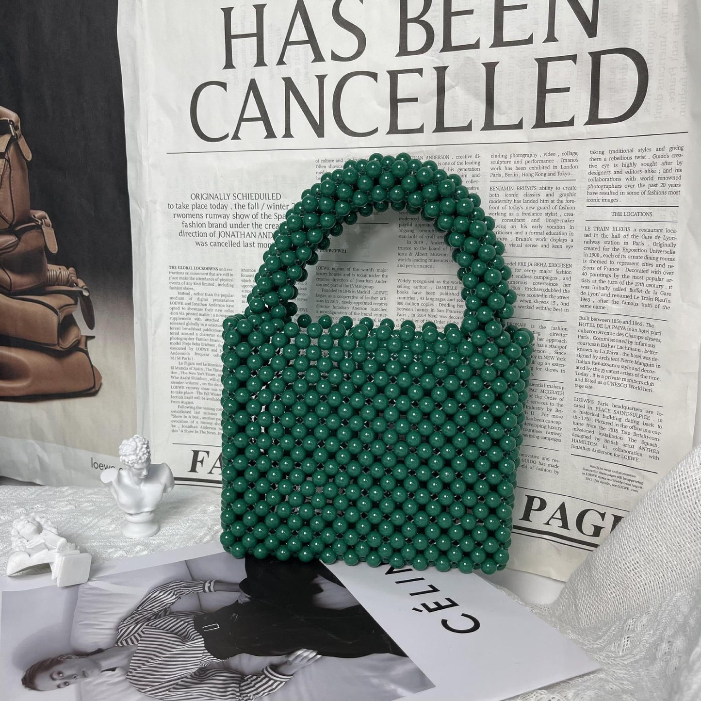 Beaded Bags Fashion Solid Color Beaded Handbags eprolo
