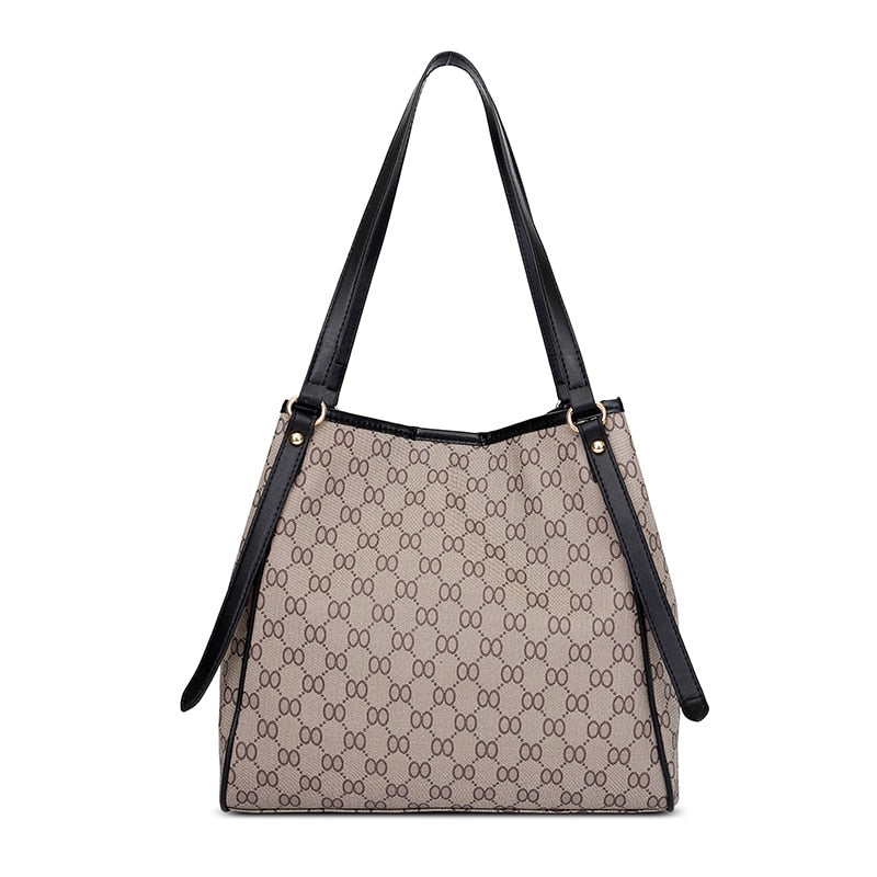 PU Fashion Color Print Rivet Shoulder Bag eprolo