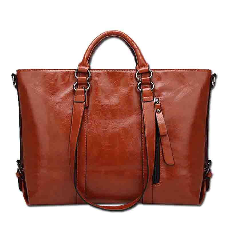 Oil Waxed Leather Crossbody Tote Classy’s