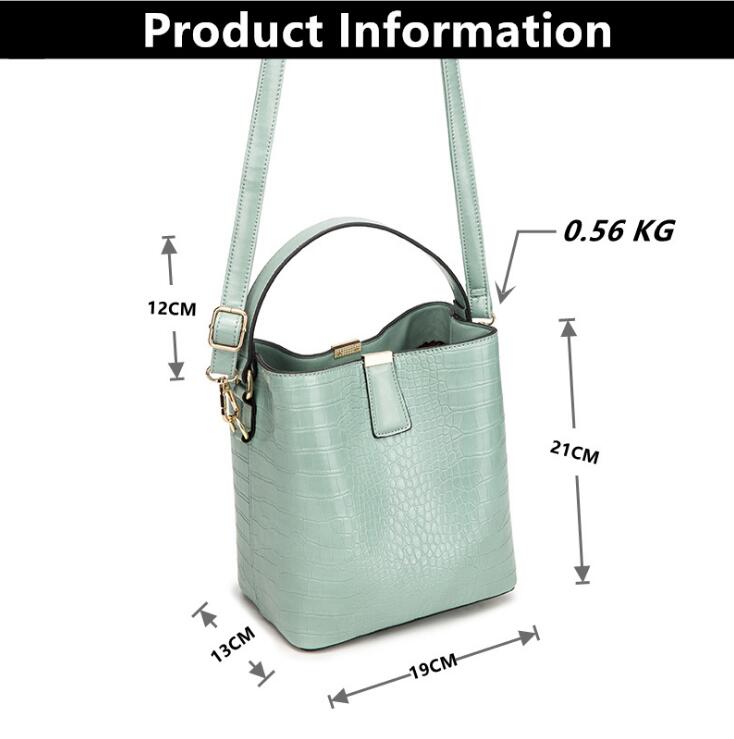 Crocodile Pattern Bucket Bags Leather Handbags Women Crossbody Bags Totes Ladies Shoulder Messenger Bag Female Purses eprolo