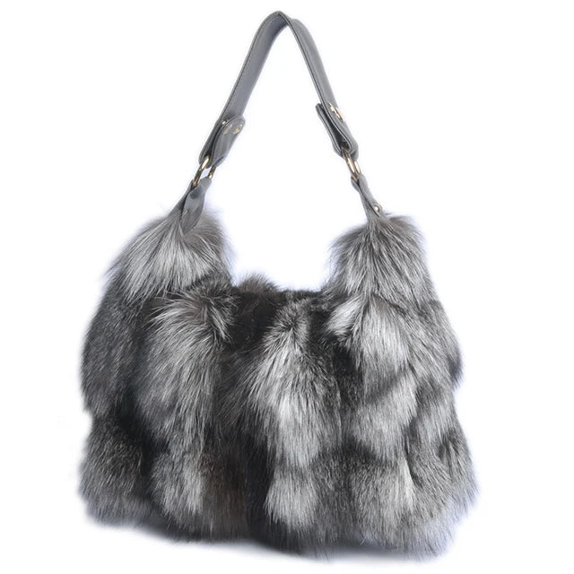 Real Fox Fur Winter Tote eprolo
