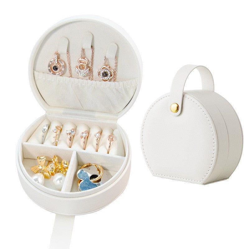 Semi-circular portable jewelry box, storage box, princess handbag, mini earrings and ring box Hypersku