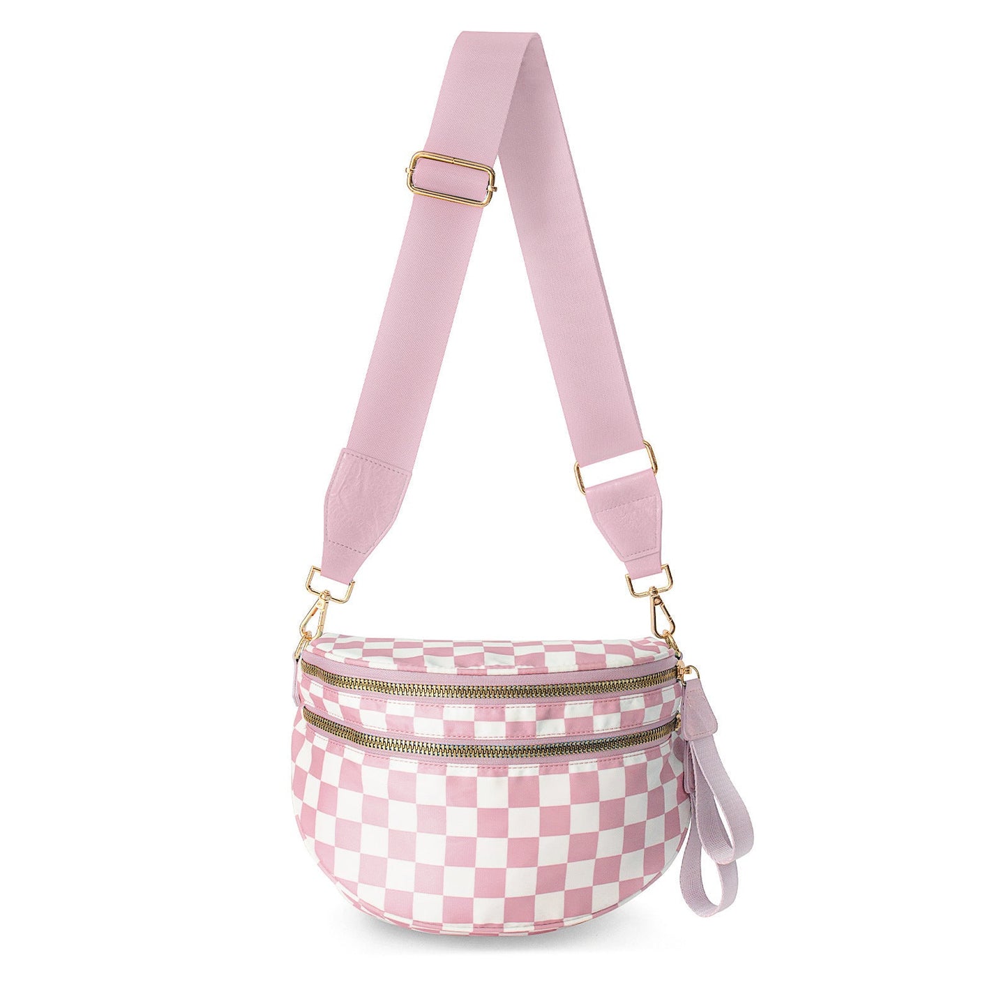 lulu's same style nylon single-shoulder bag for women, large-capacity checkered waist bag and crossbody bag Hypersku