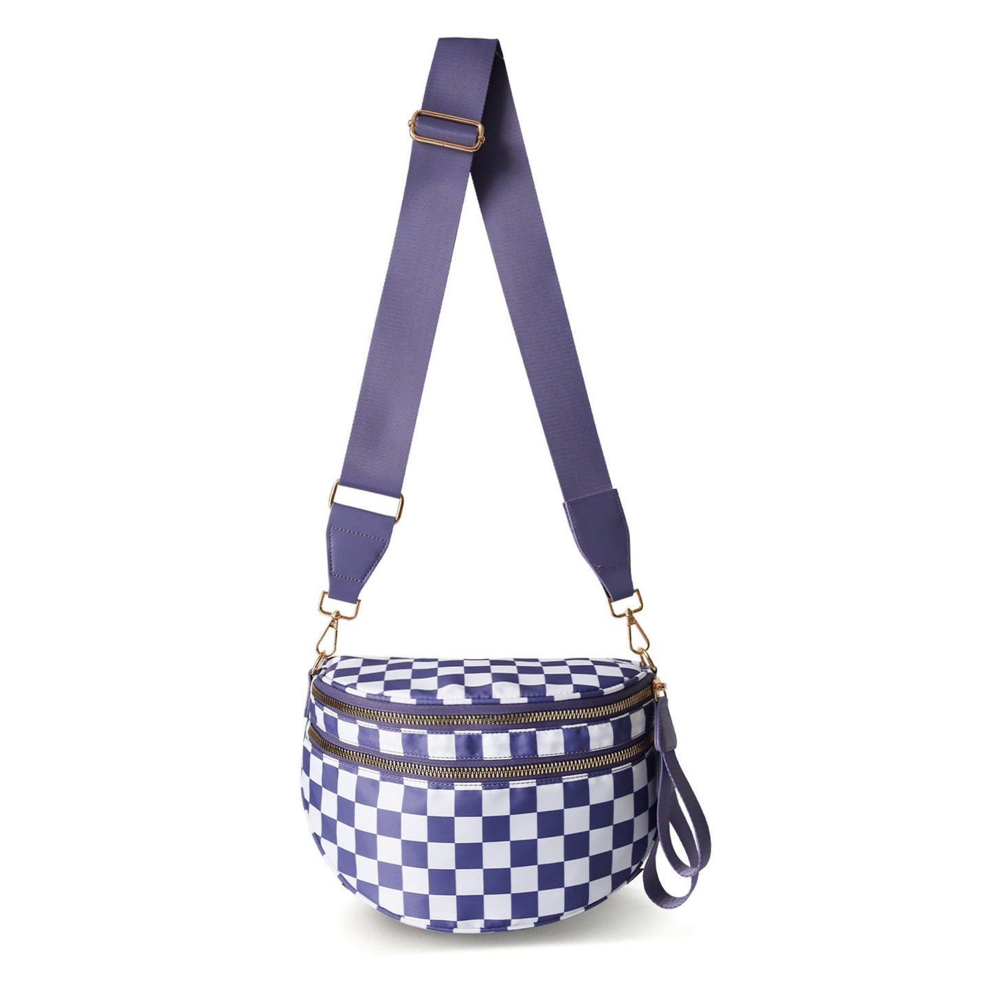 lulu's same style nylon single-shoulder bag for women, large-capacity checkered waist bag and crossbody bag Hypersku