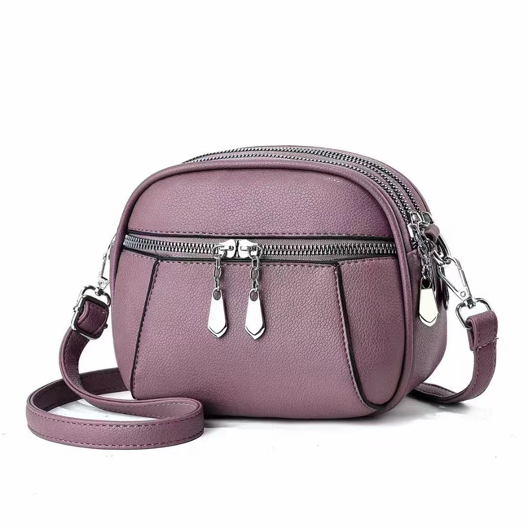 Solid Color Small Round Bag Fashion Multi-pocket Large Capacity Shoulder Crossbody Bags For Women Handbags Cjdropshipping