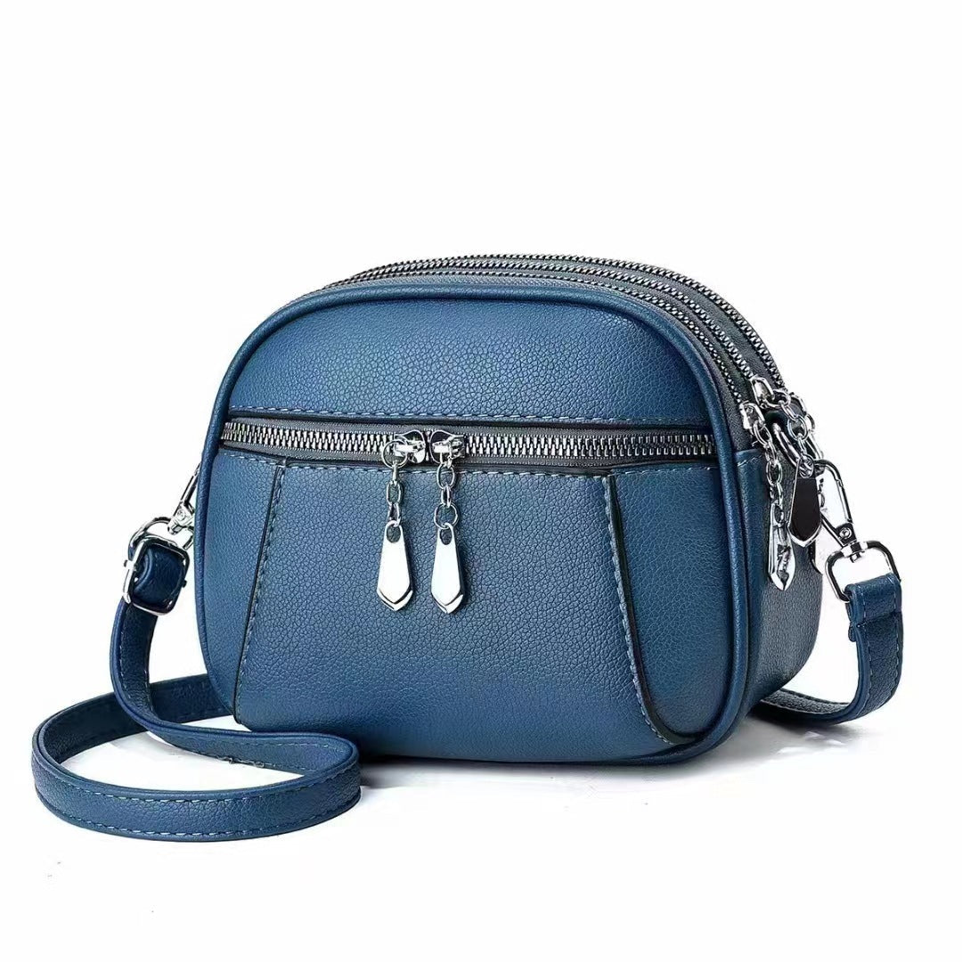 Solid Color Small Round Bag Fashion Multi-pocket Large Capacity Shoulder Crossbody Bags For Women Handbags Cjdropshipping