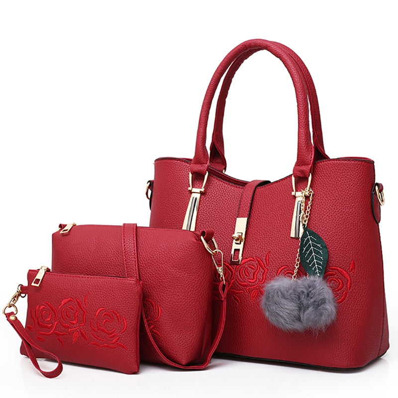 3pcs Leather Bags Handbags Women Famous Brand Shoulder Bag Female Casual Tote Women Messenger Bag Set Bolsas eprolo
