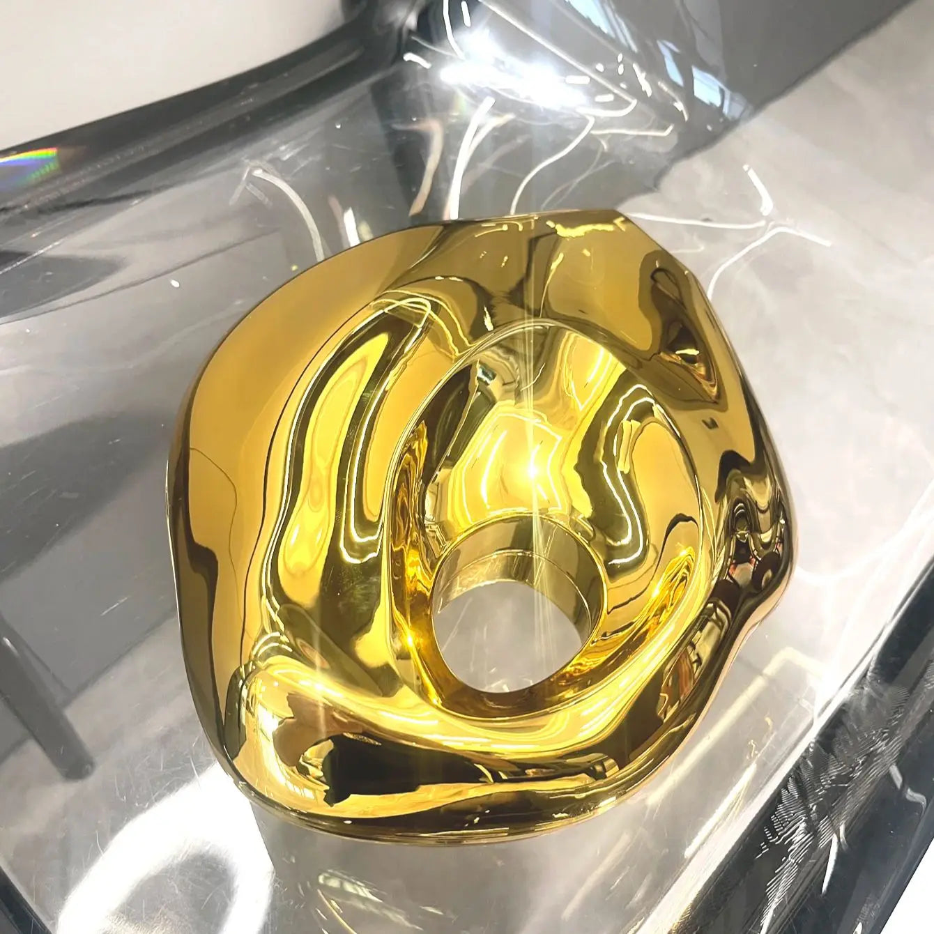 Golden Evening bag Purses and handbag luxury Designer shoulder bags funny shape Party Wedding Acrylic Shiny Clutch purse eprolo