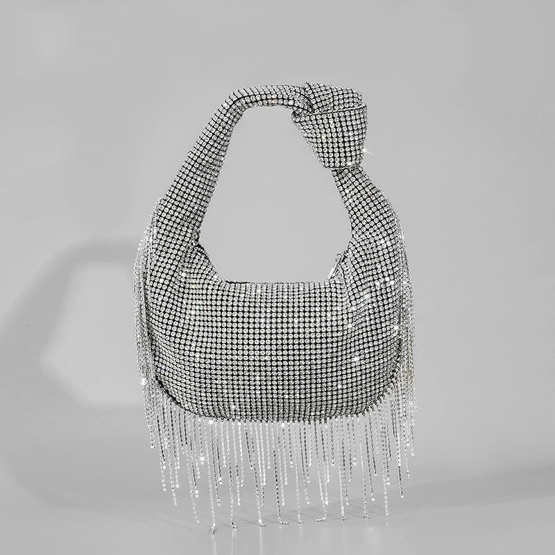 Fashion Tassel Rhinestone Women Handbags Designer Knotted Handle Hand Bags Luxury Diamonds Evening Party Purses Lady Clucth Bags eprolo