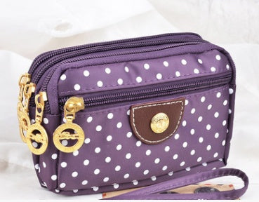 Canvas handbags handbags Korean version of the three-zipper multi-layer wallet hand bag packet phone change Cjdropshipping