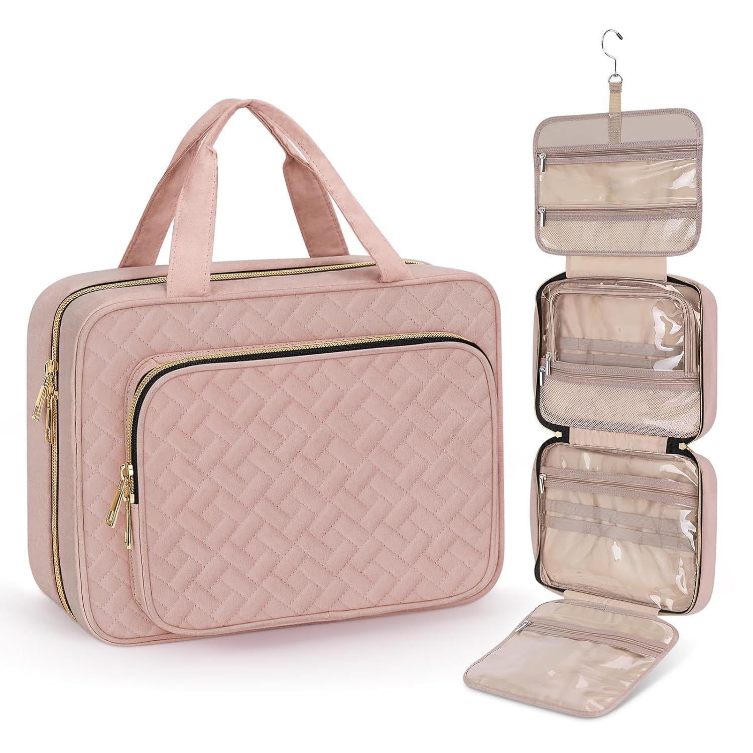 Travel business storage bag, a large-capacity hand-held toiletry bag for business trips, can be hung for dry and wet separation for toiletry and storage Hypersku