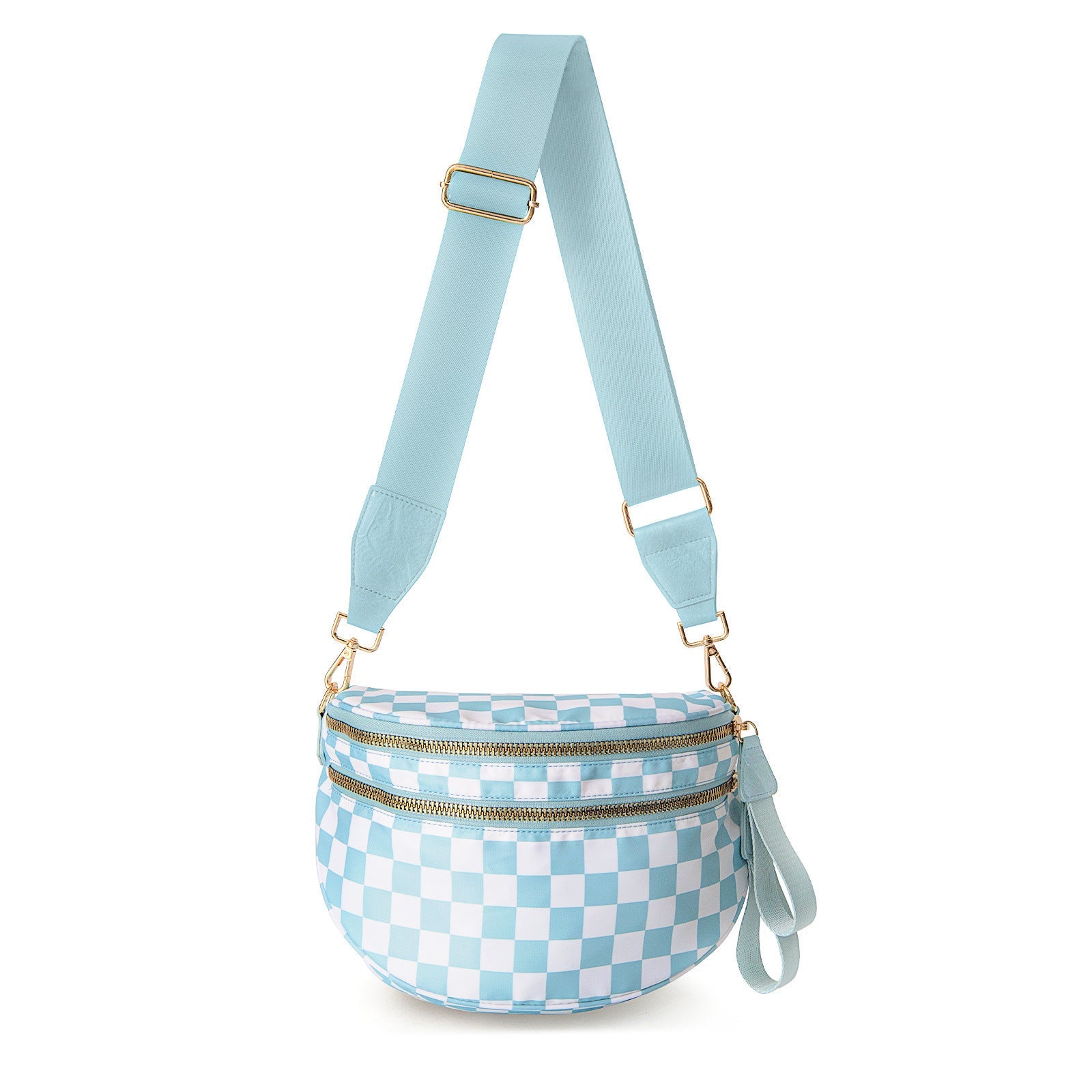 lulu's same style nylon single-shoulder bag for women, large-capacity checkered waist bag and crossbody bag Hypersku