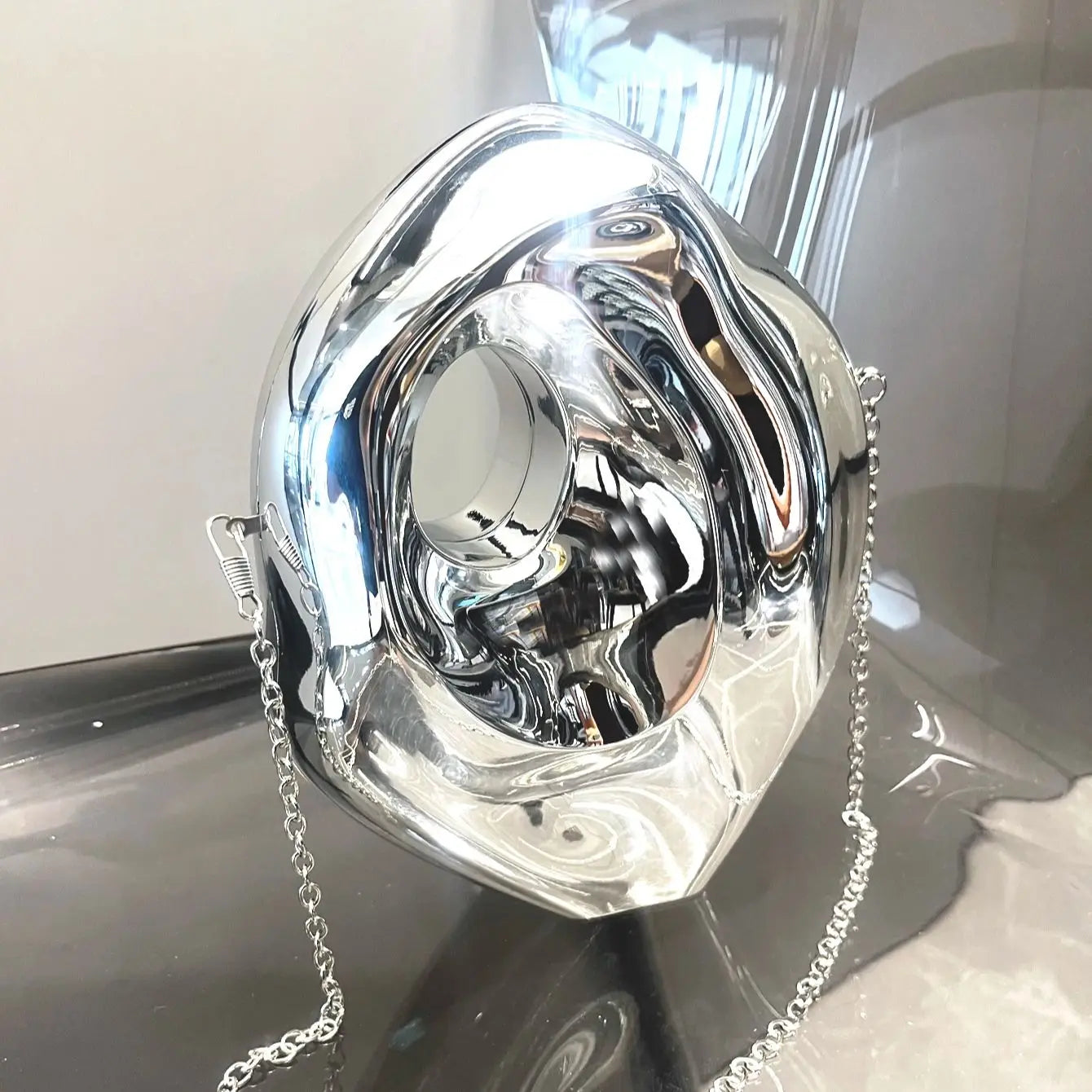 Golden Evening bag Purses and handbag luxury Designer shoulder bags funny shape Party Wedding Acrylic Shiny Clutch purse eprolo