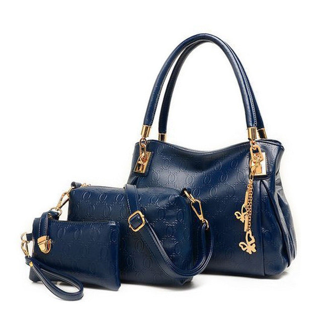 3-Piece PU Handbag Set - Tote, Messenger & Purse eprolo
