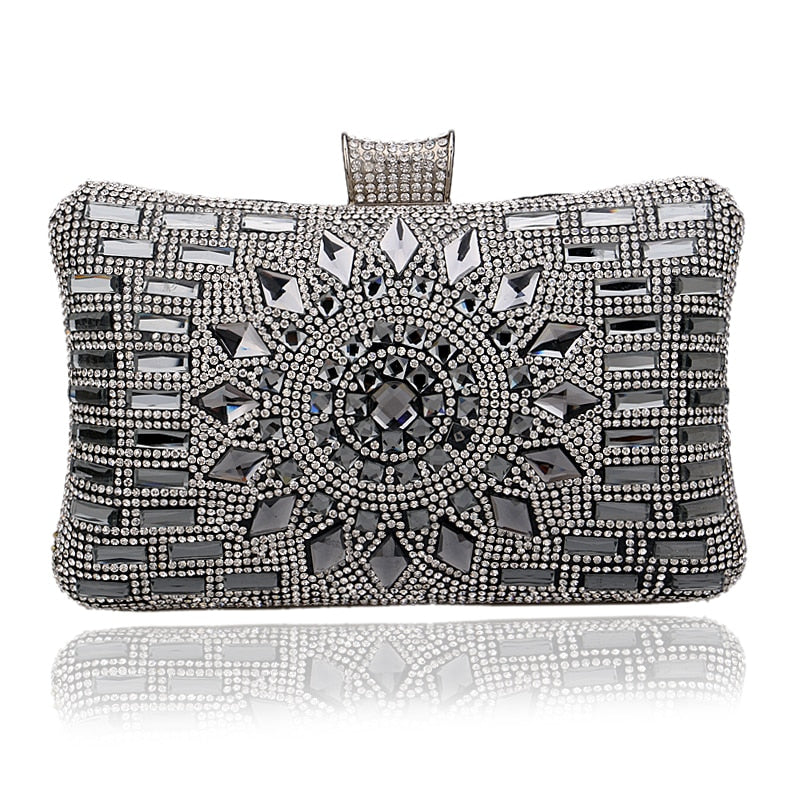 Acrylic Diamond Chain Evening Clutch eprolo