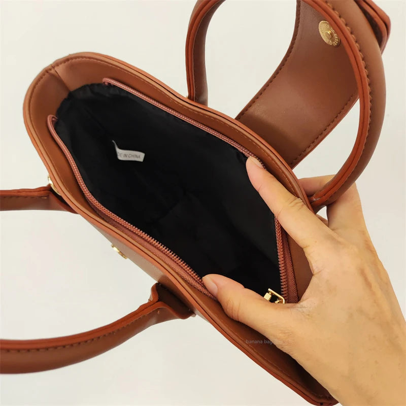 Vintage Shell Bags For Women Luxury Designer Handbags And Purses 2023 New In PU Top Handle Korean Small Shoulder Messenger Bag eprolo