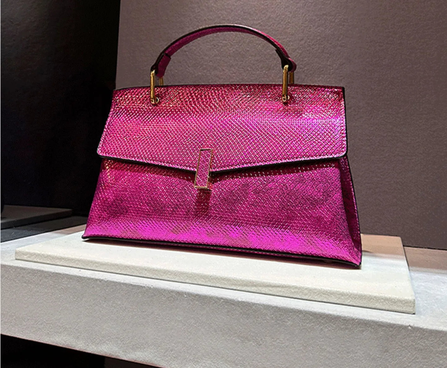 Snake Print Leather Crossbody Tote eprolo