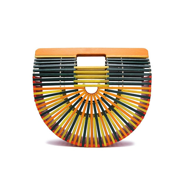 Bamboo Woven Beach Bag - Summer Handbag eprolo